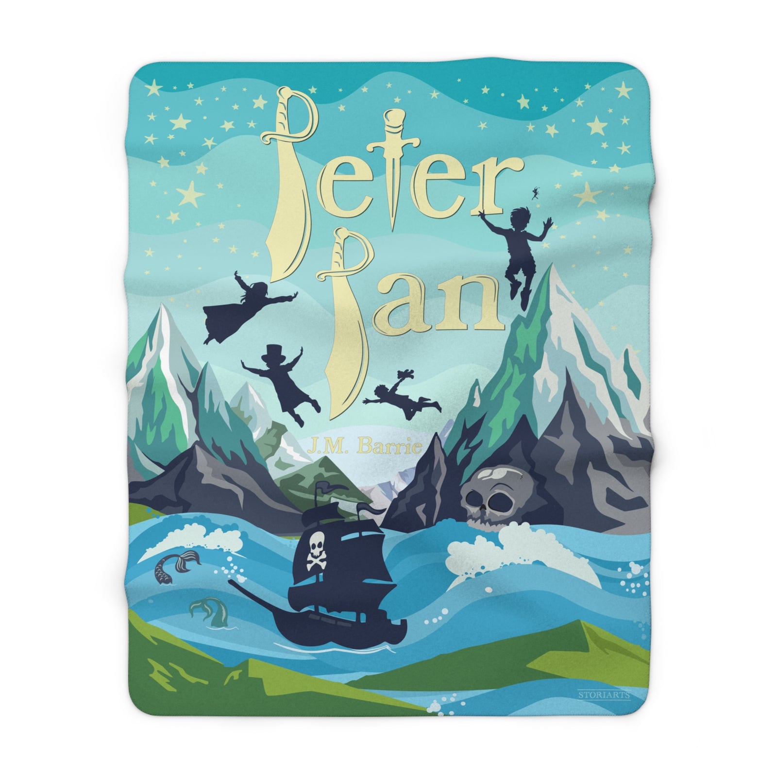 Peter Pan Sherpa Fleece Book Blanket