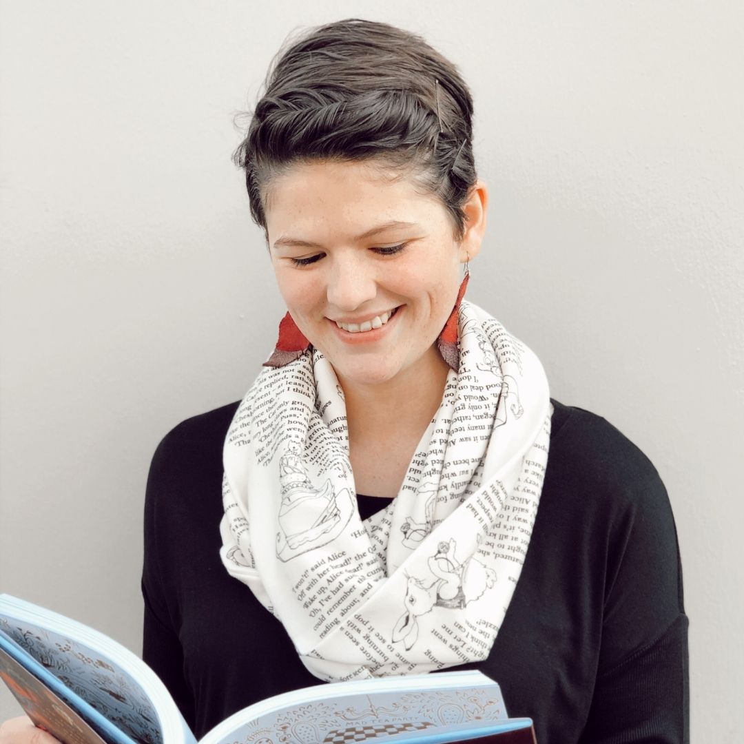 Alice in Wonderland Book Scarf