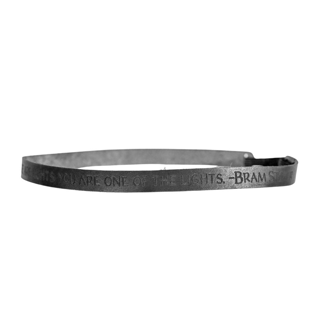 Dracula Leather Quote Headband