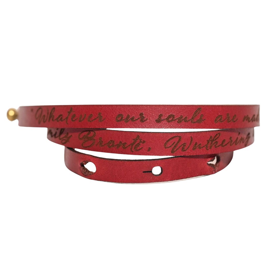 Wuthering Heights Leather Quote Bracelet
