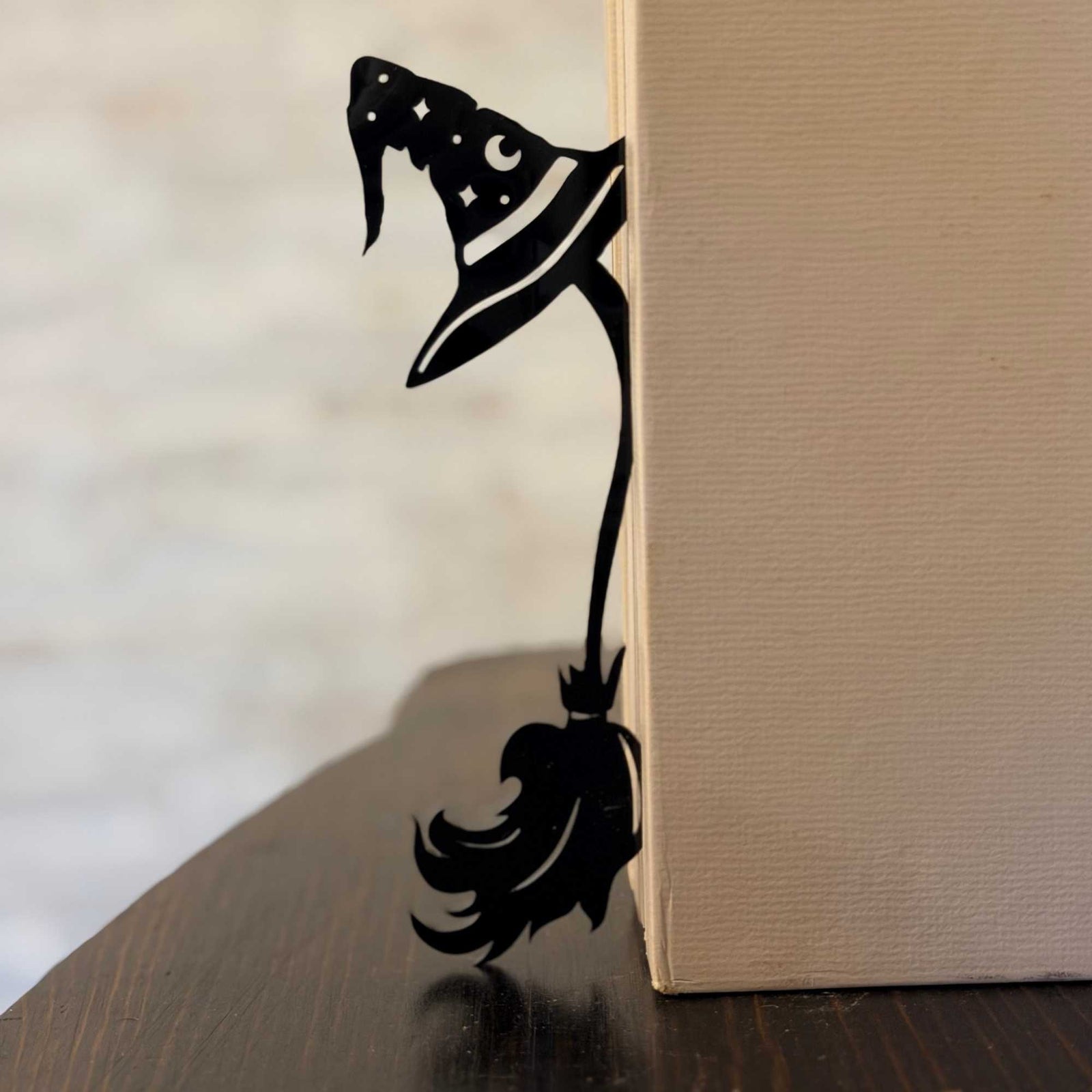 Witch's Broom Bookshelf Silhouette
