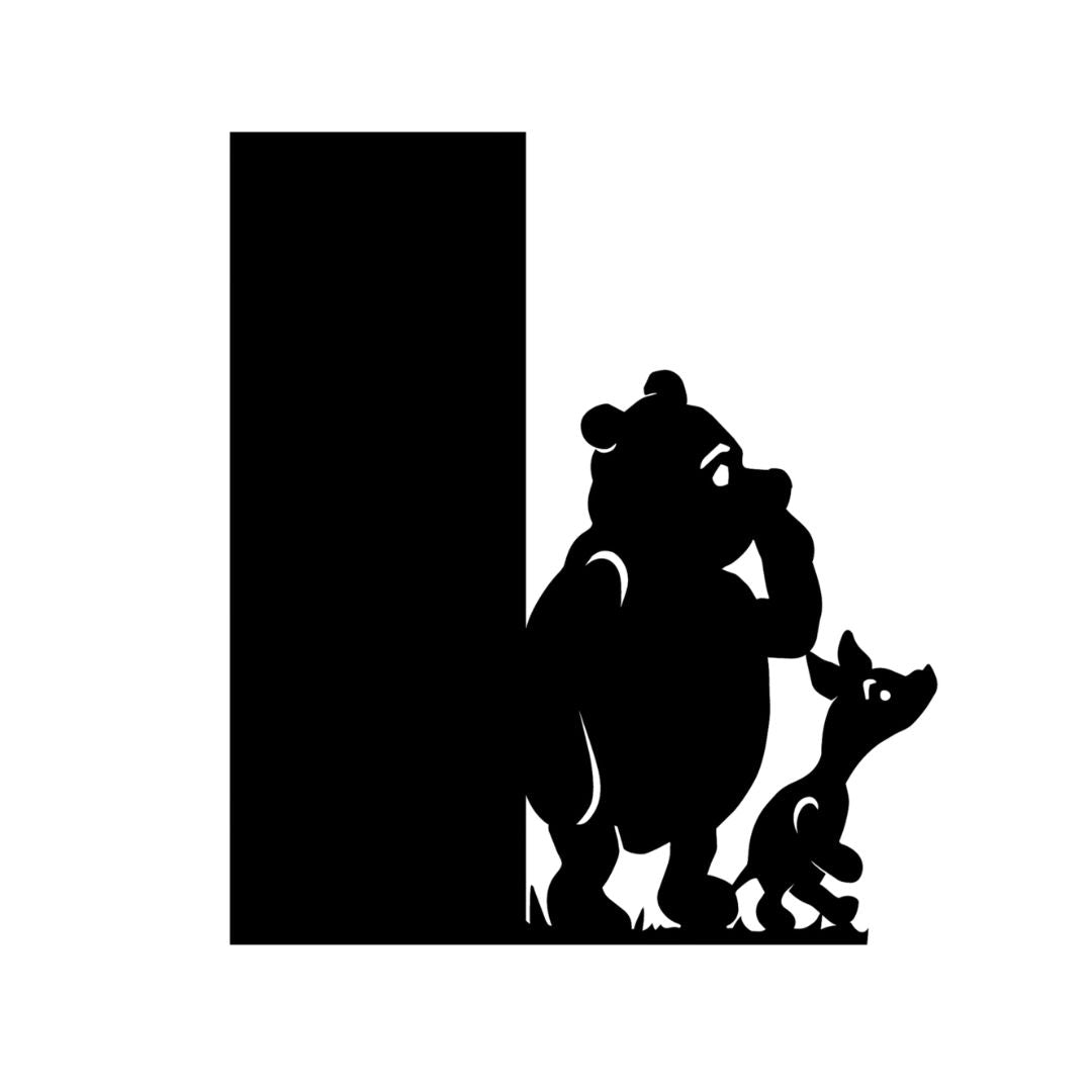 Pooh & Piglet Bookshelf Silhouette