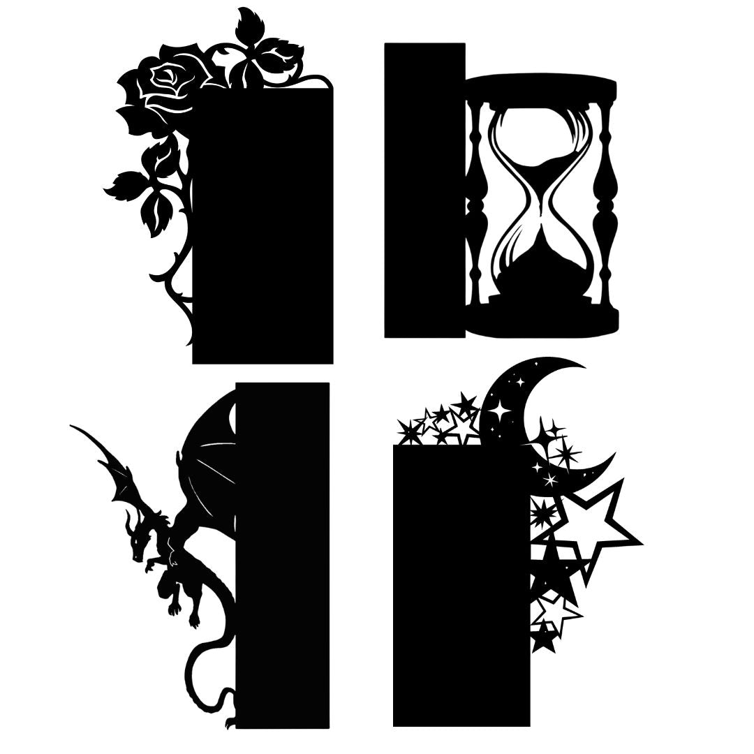 Genre Bookshelf Silhouette Set