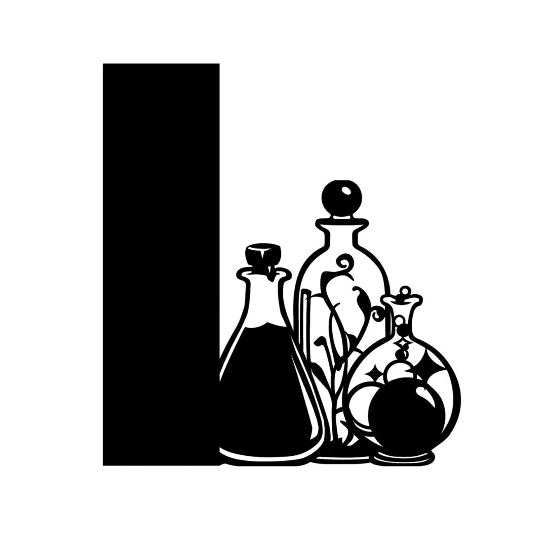 Potion Bottles Bookshelf Silhouette