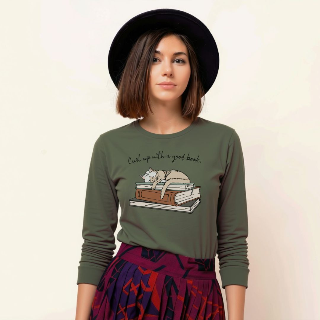 Curl Up with a Good Book Unisex Long Sleeve Tee