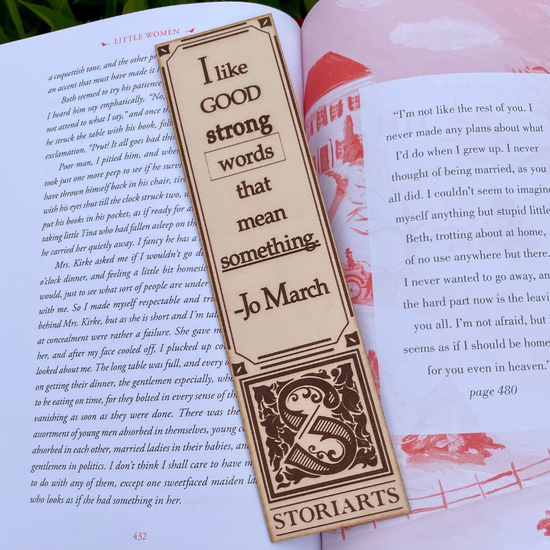 Jo March Leather Quote Bookmark