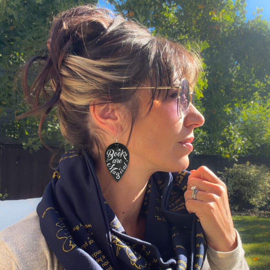 Books are Magical Leatherette Earrings