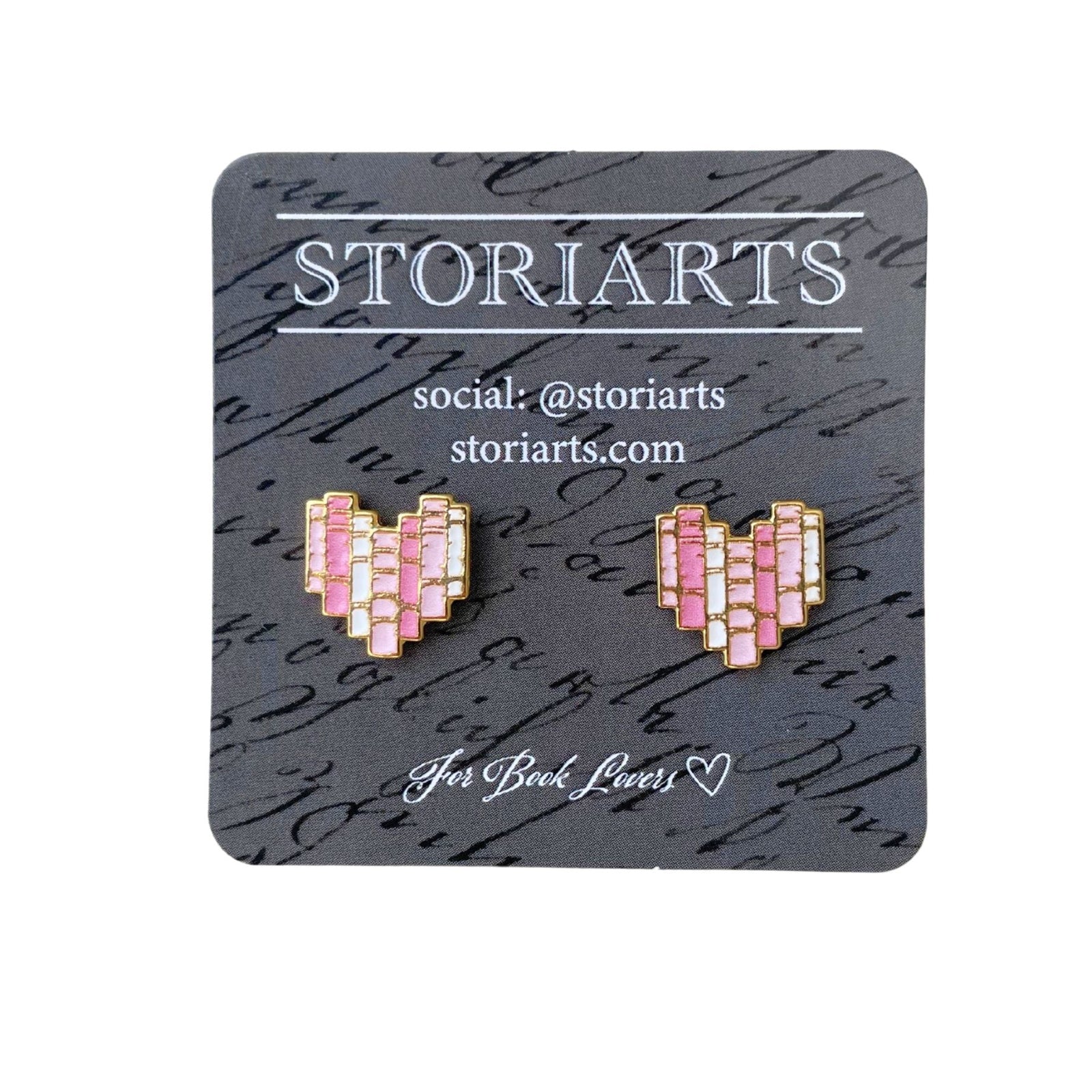 I Heart Books Enamel Earrings
