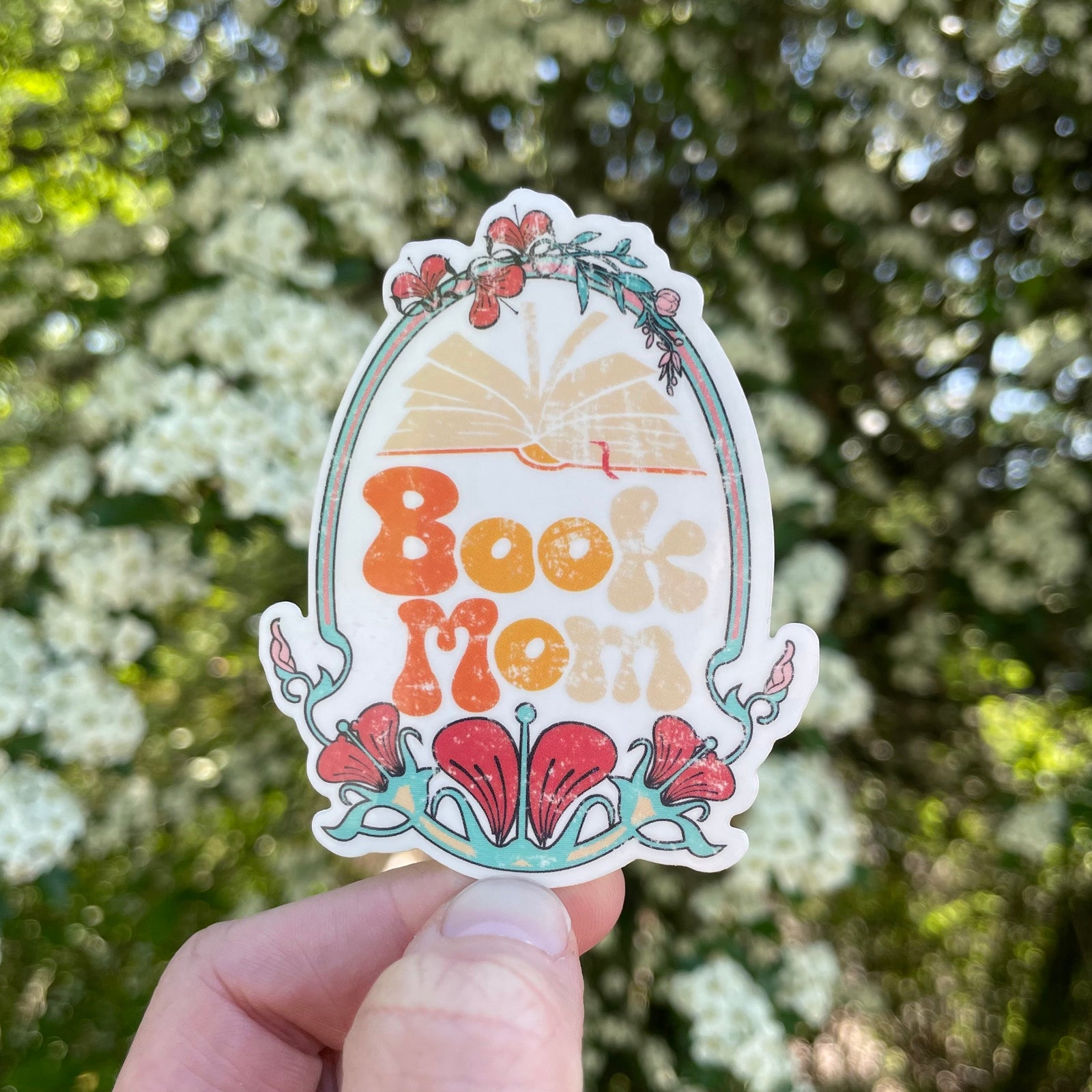 Book Mom Clear Sticker