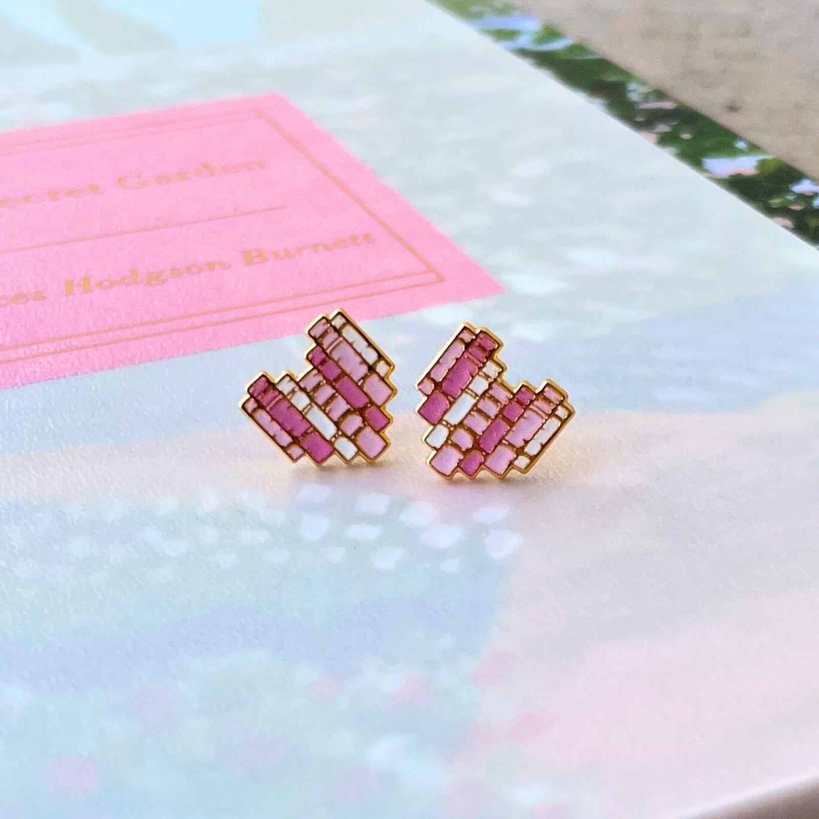 I Heart Books Enamel Earrings