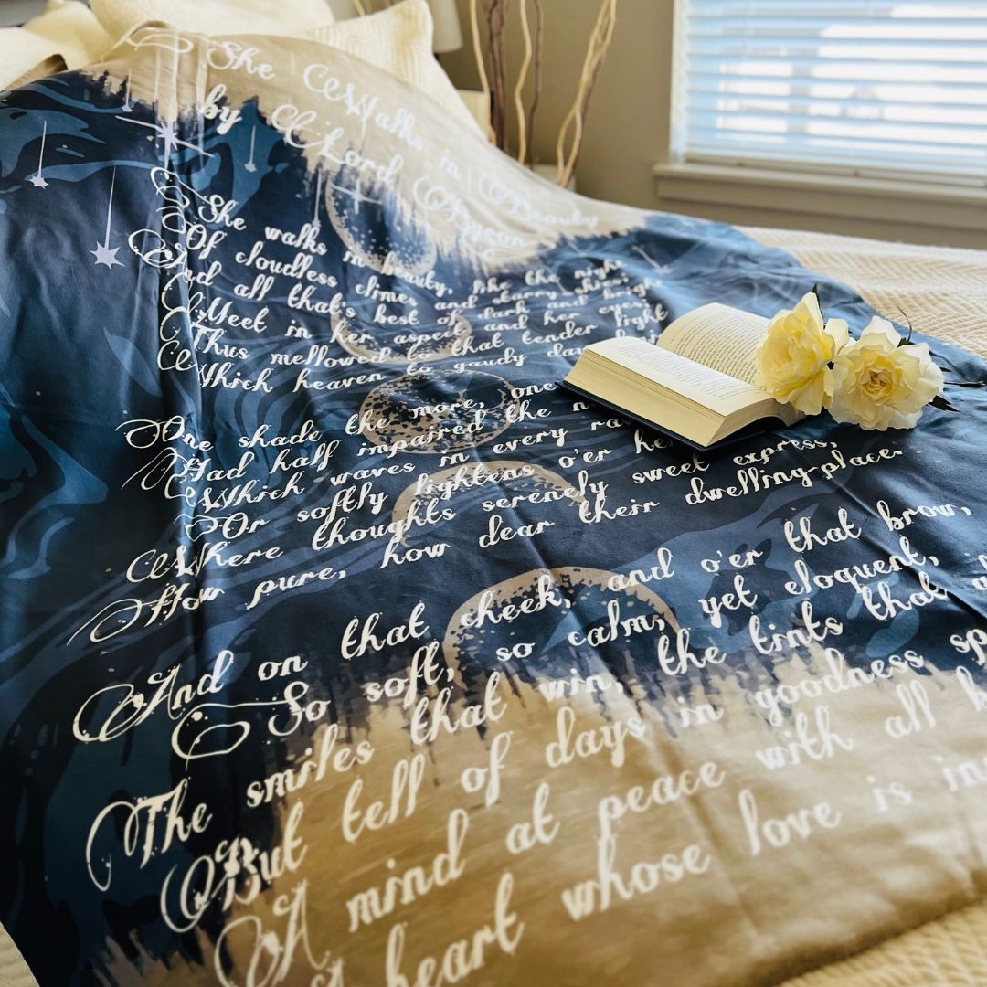 She Walks in Beauty Sherpa Fleece Book Blanket