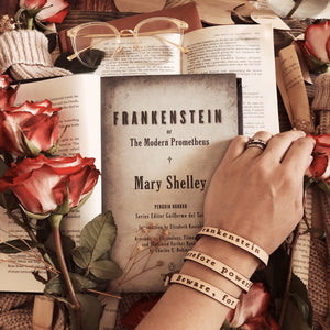 Frankenstein Leather Quote Bracelet
