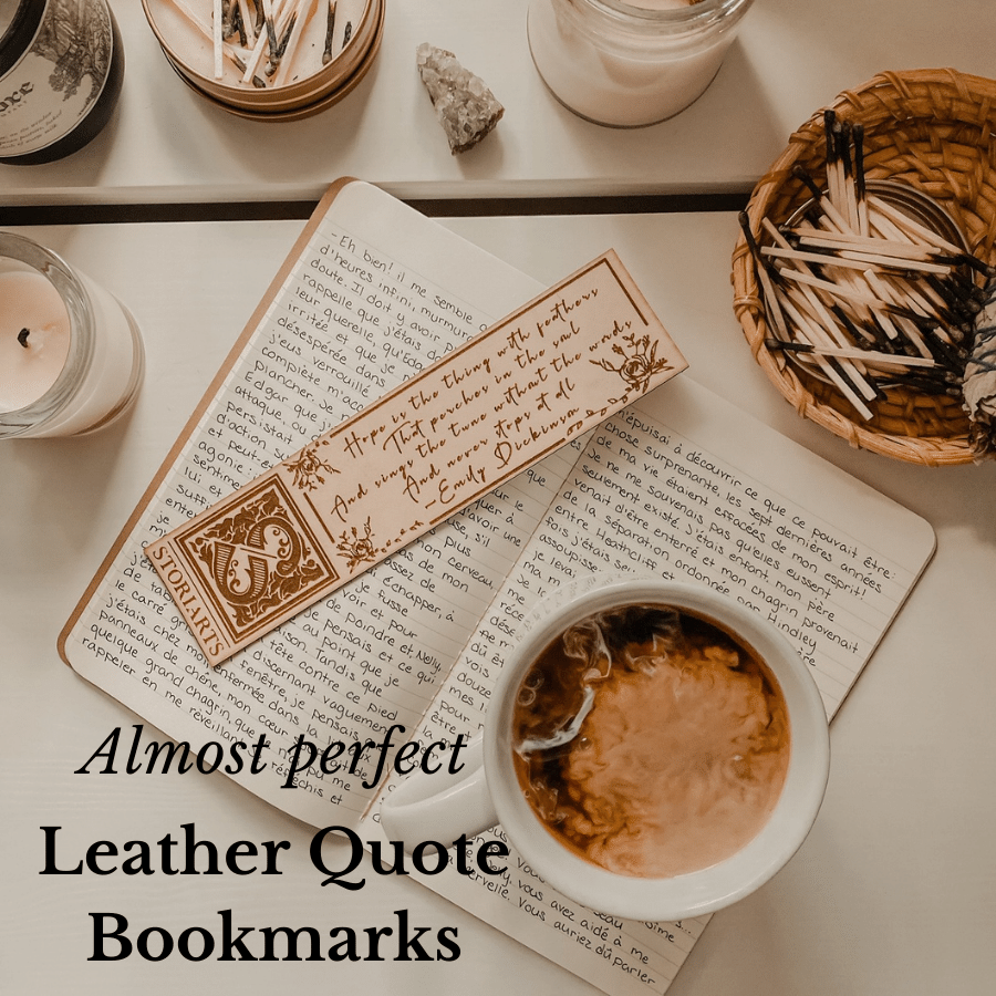 Almost Perfect Leather Quote Bookmark