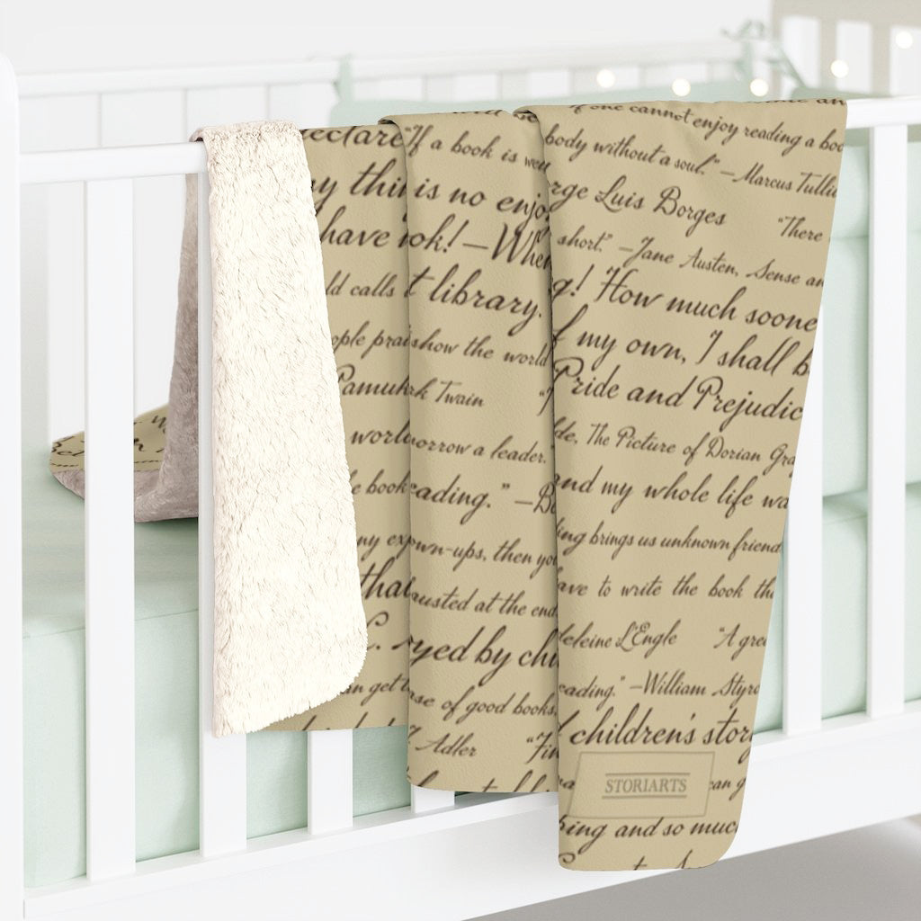 Commit to Lit Sherpa Fleece Book Blanket