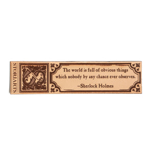 Sherlock Holmes Leather Quote Bookmark
