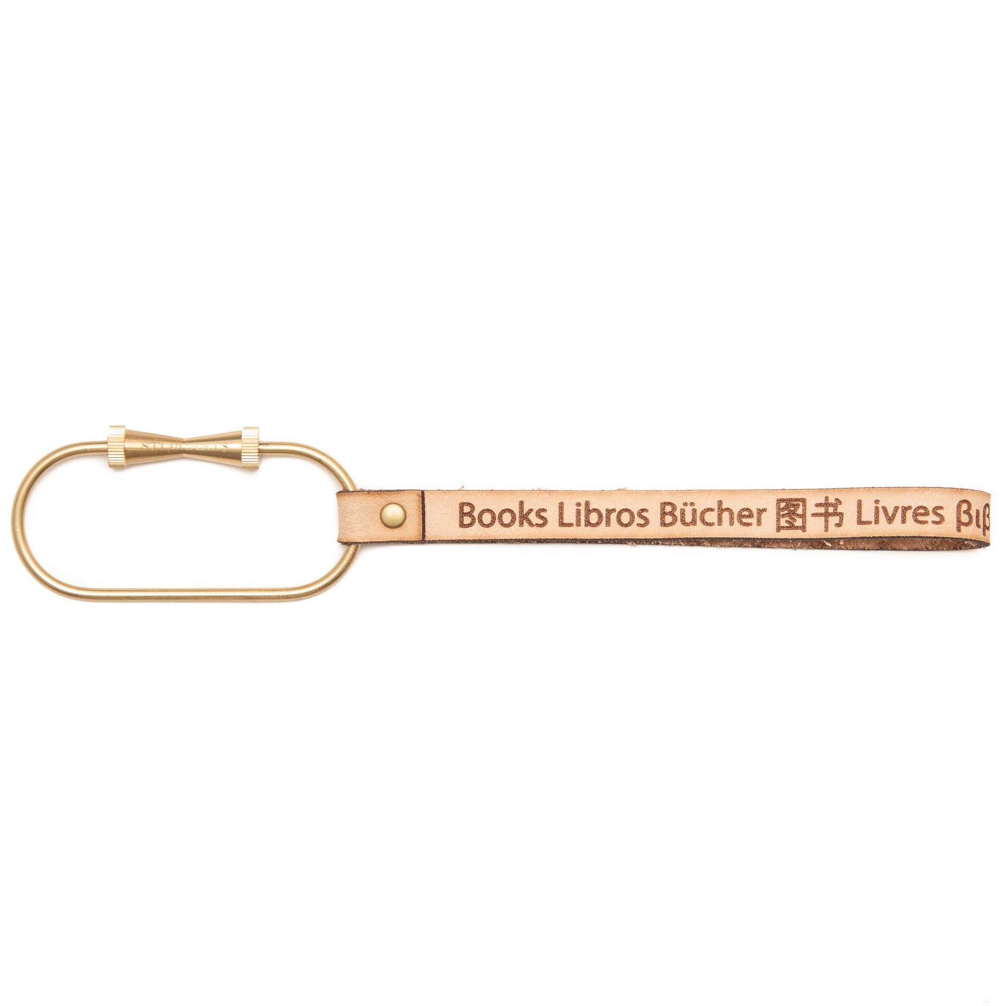 Books in Any Language Leather Keychain