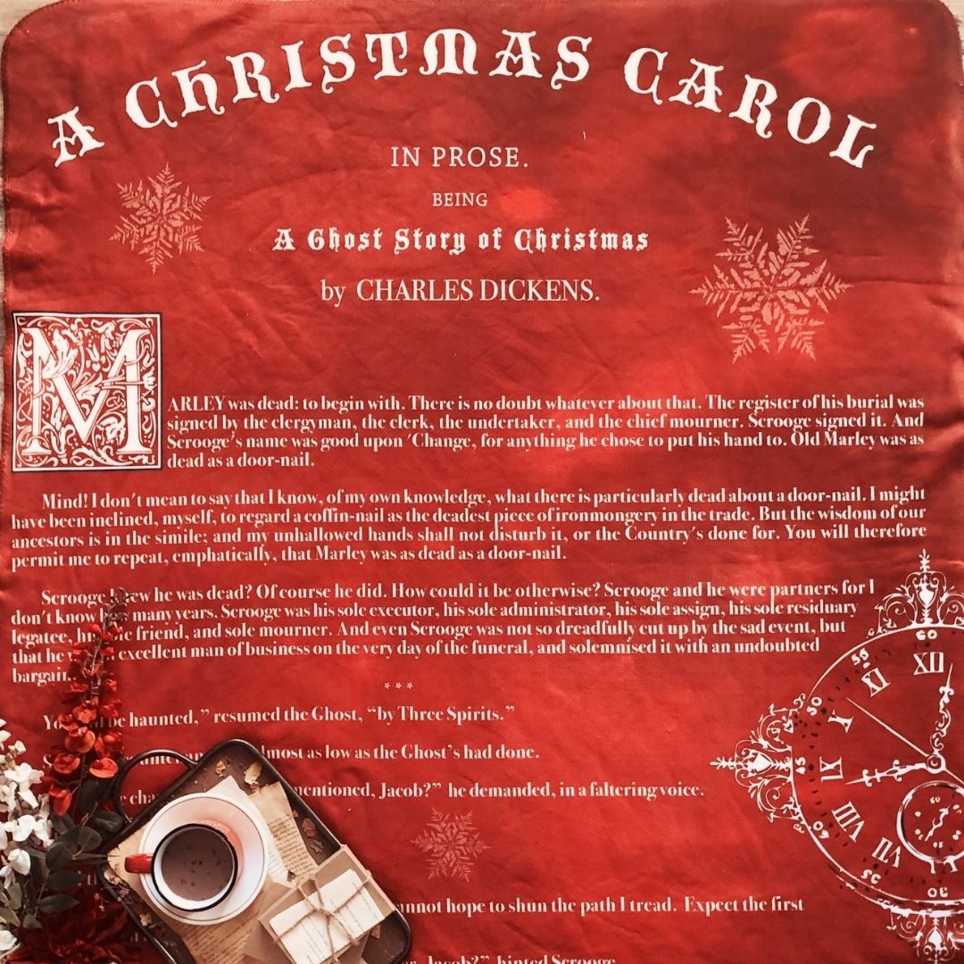A Christmas Carol Sherpa Fleece Book Blanket