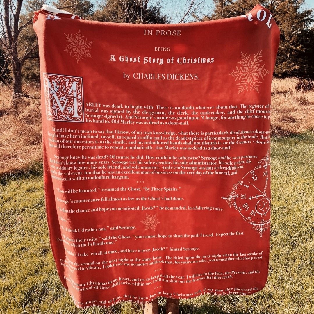 A Christmas Carol Sherpa Fleece Book Blanket