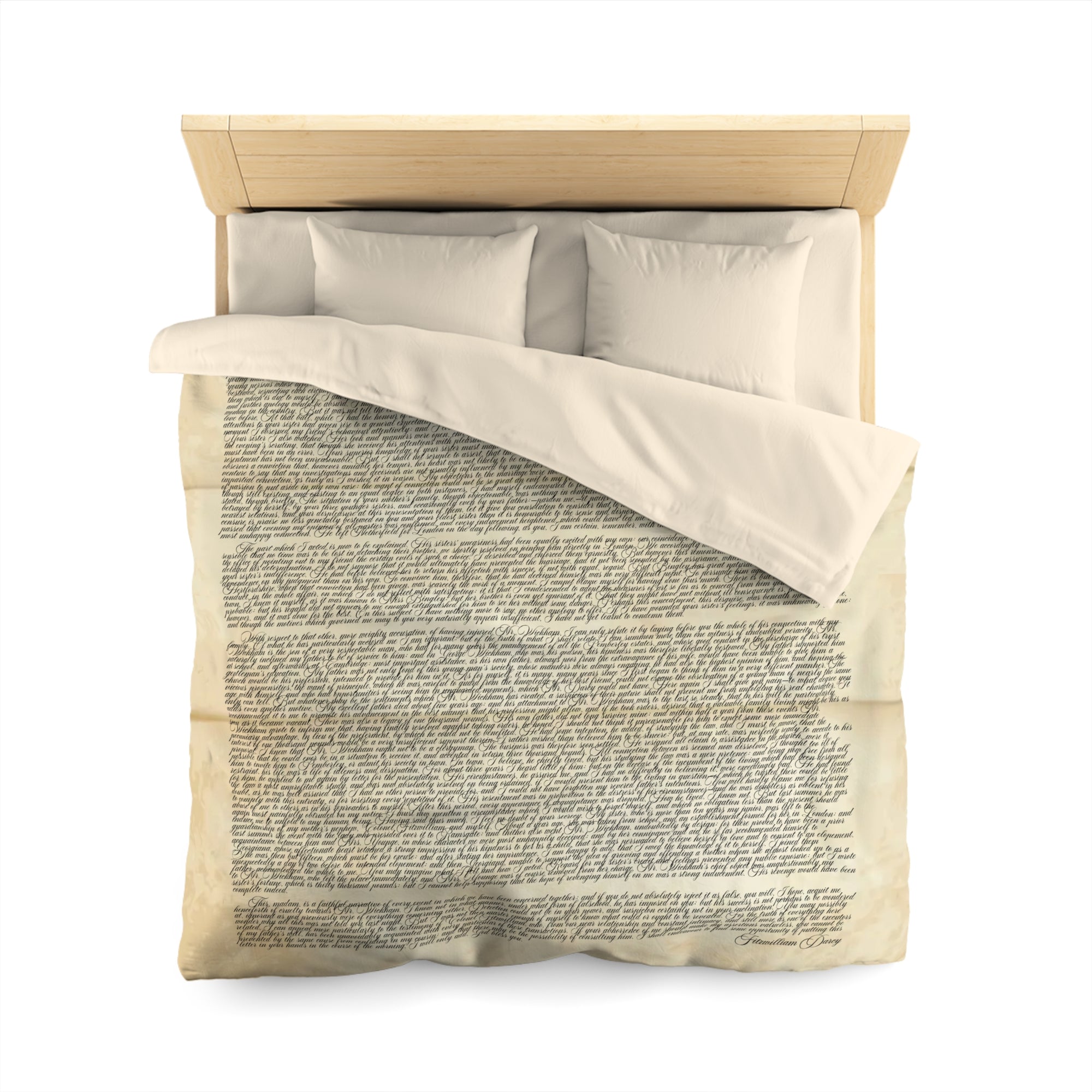 Mr. Darcy's Letter Duvet Cover