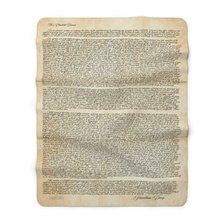 Mr. Darcy's Letter Sherpa Fleece Book Blanket - 50" × 60" / Brown