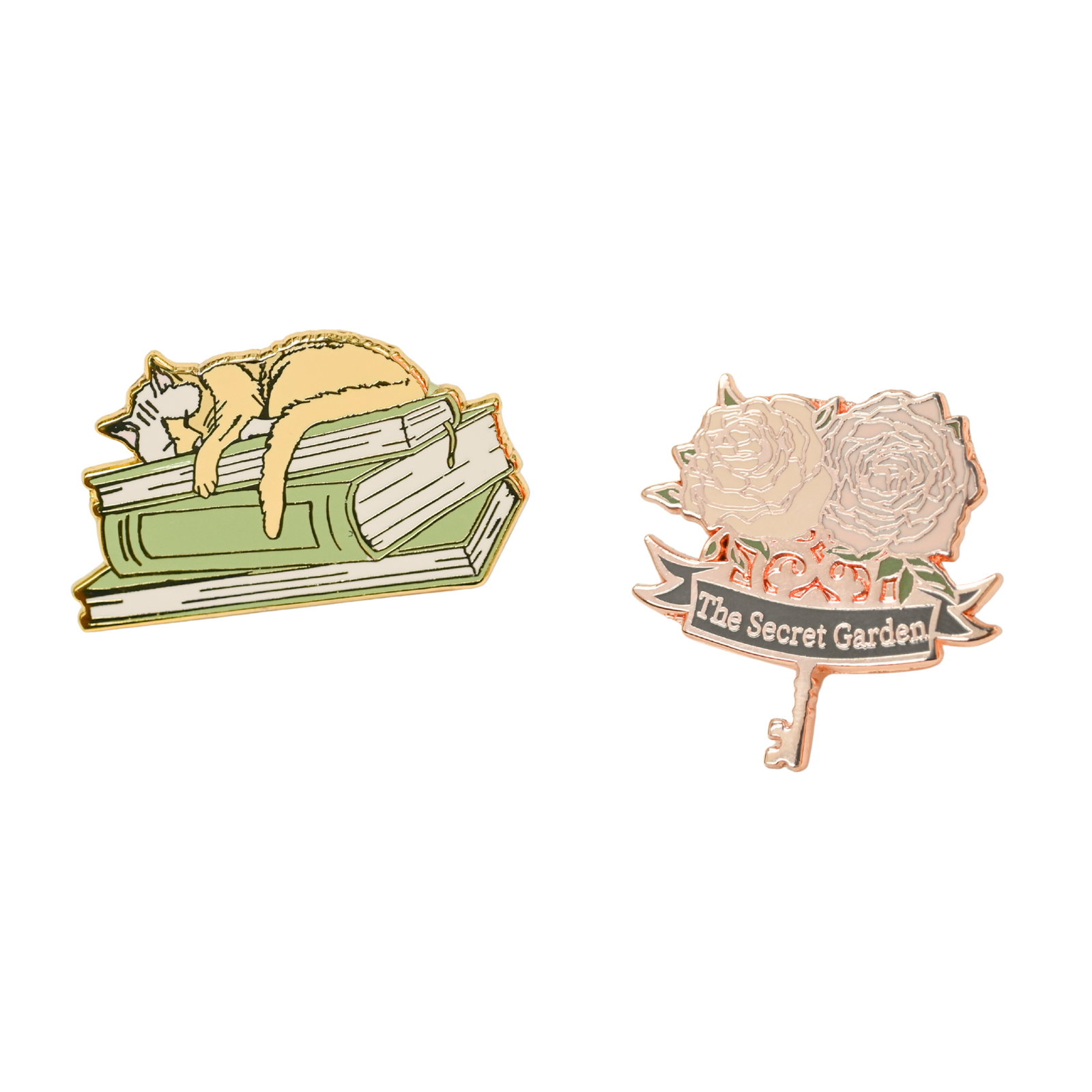 Puss on Books Enamel Pin