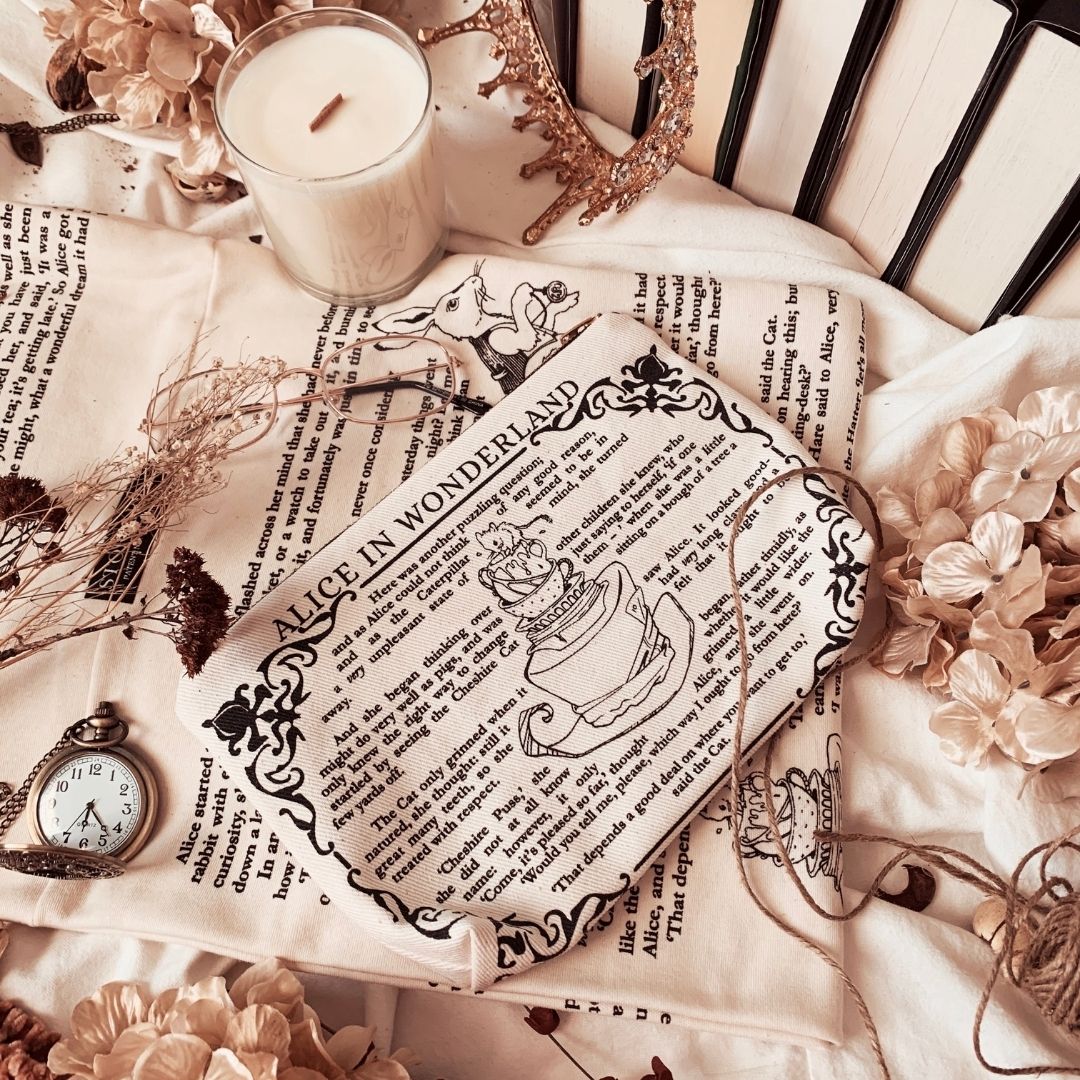 Alice in Wonderland Book Pouch
