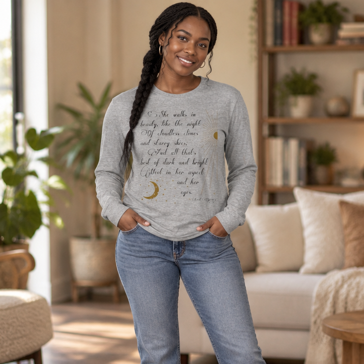 She Walks in Beauty Unisex Long Sleeve Tee