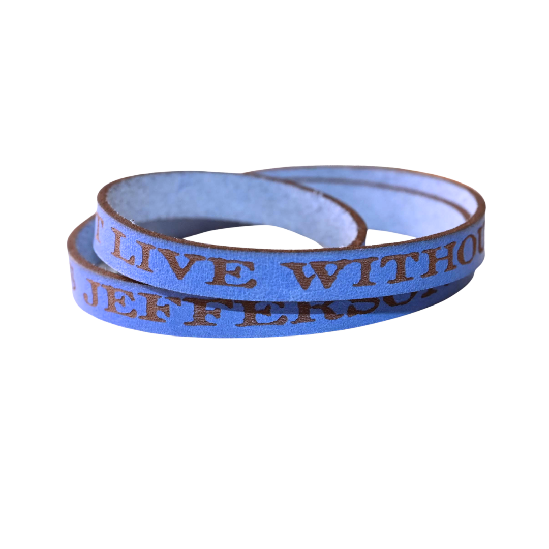I Cannot Live Without Books Leather Quote Bracelet