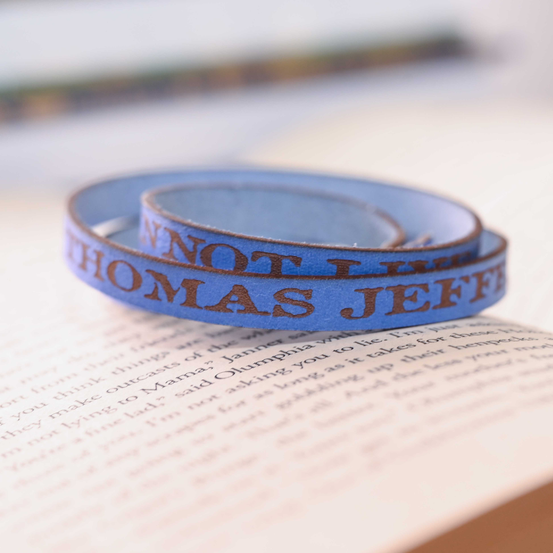 I Cannot Live Without Books Leather Quote Bracelet