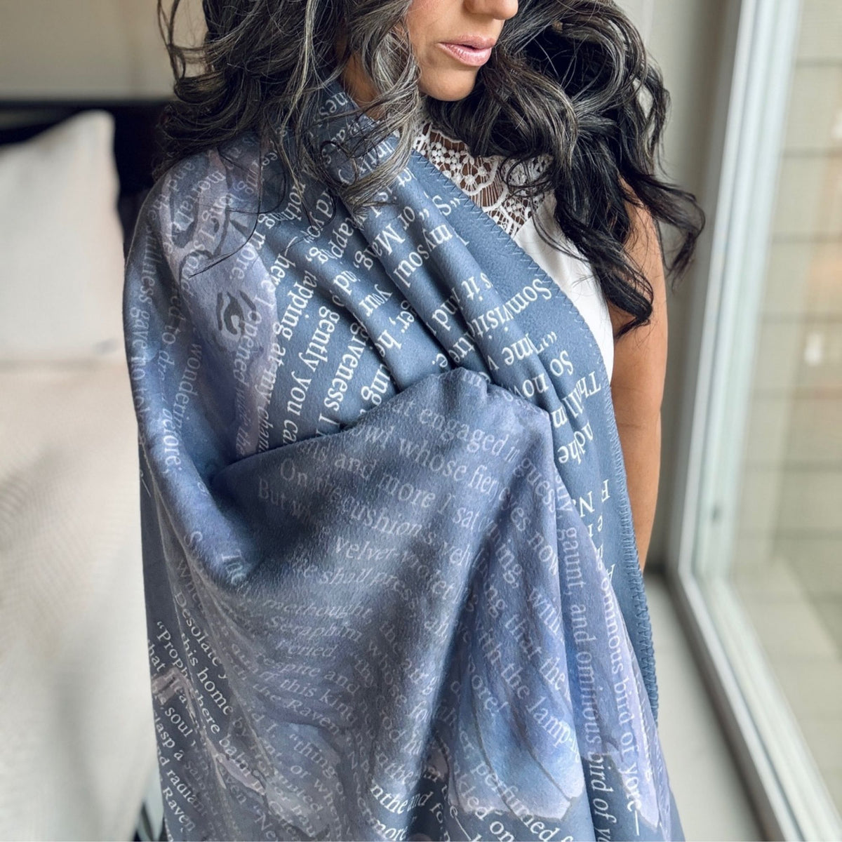 The Raven Sherpa Fleece Book Blanket