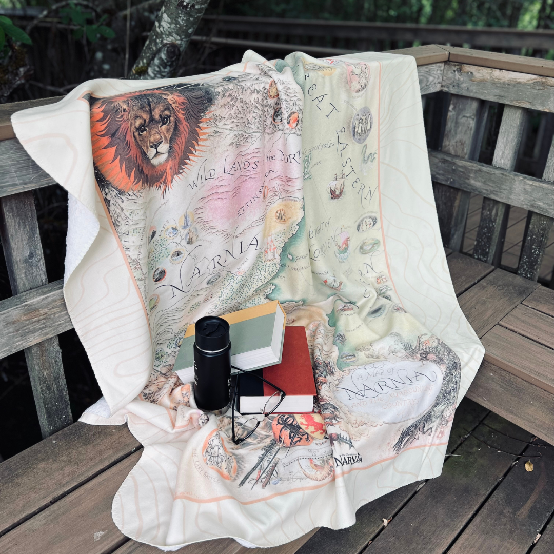 Map of Narnia Sherpa Fleece Book Blanket