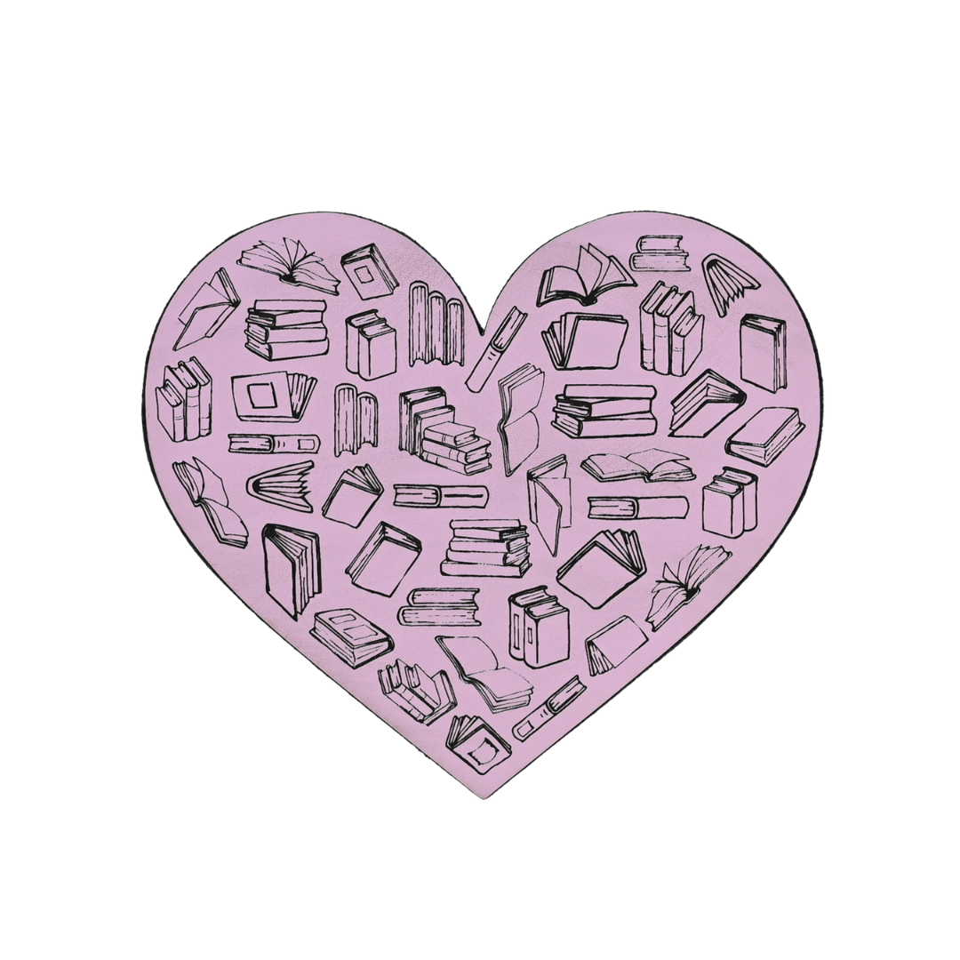 I Heart Books Graphic Bookmark