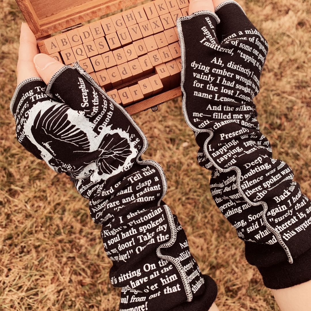 poe handschuhe The Raven Writing Gloves Small/Medium / Red