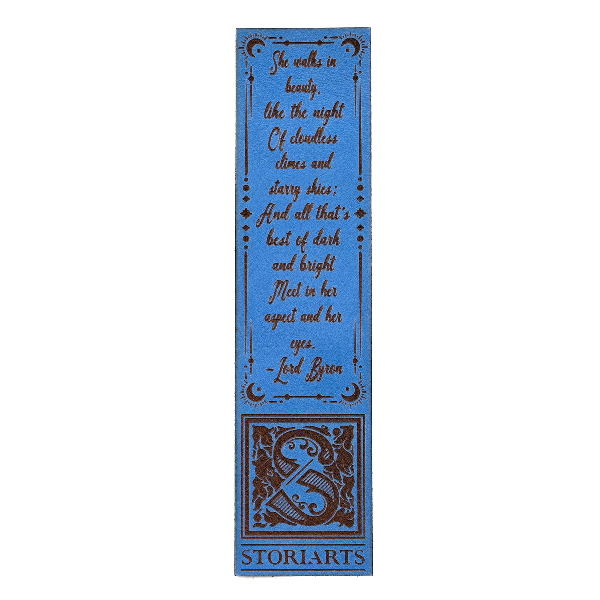 She Walks in Beauty Leather Quote Bookmark