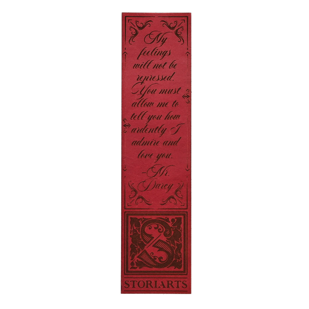 Mr. Darcy Leather Quote Bookmark