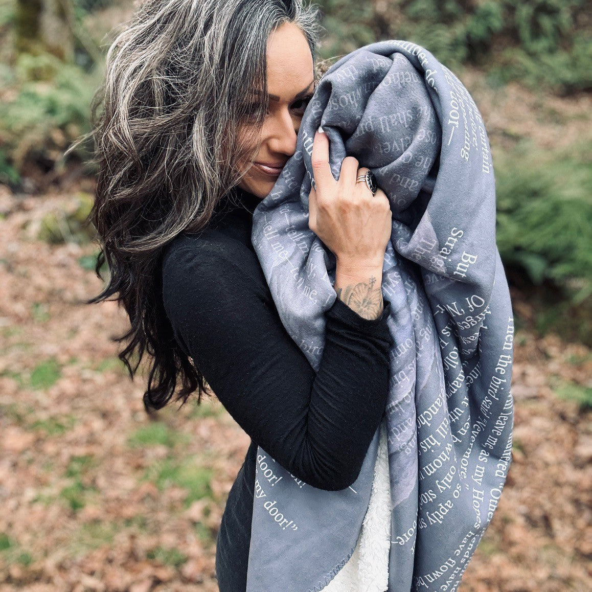 The Raven Sherpa Fleece Book Blanket