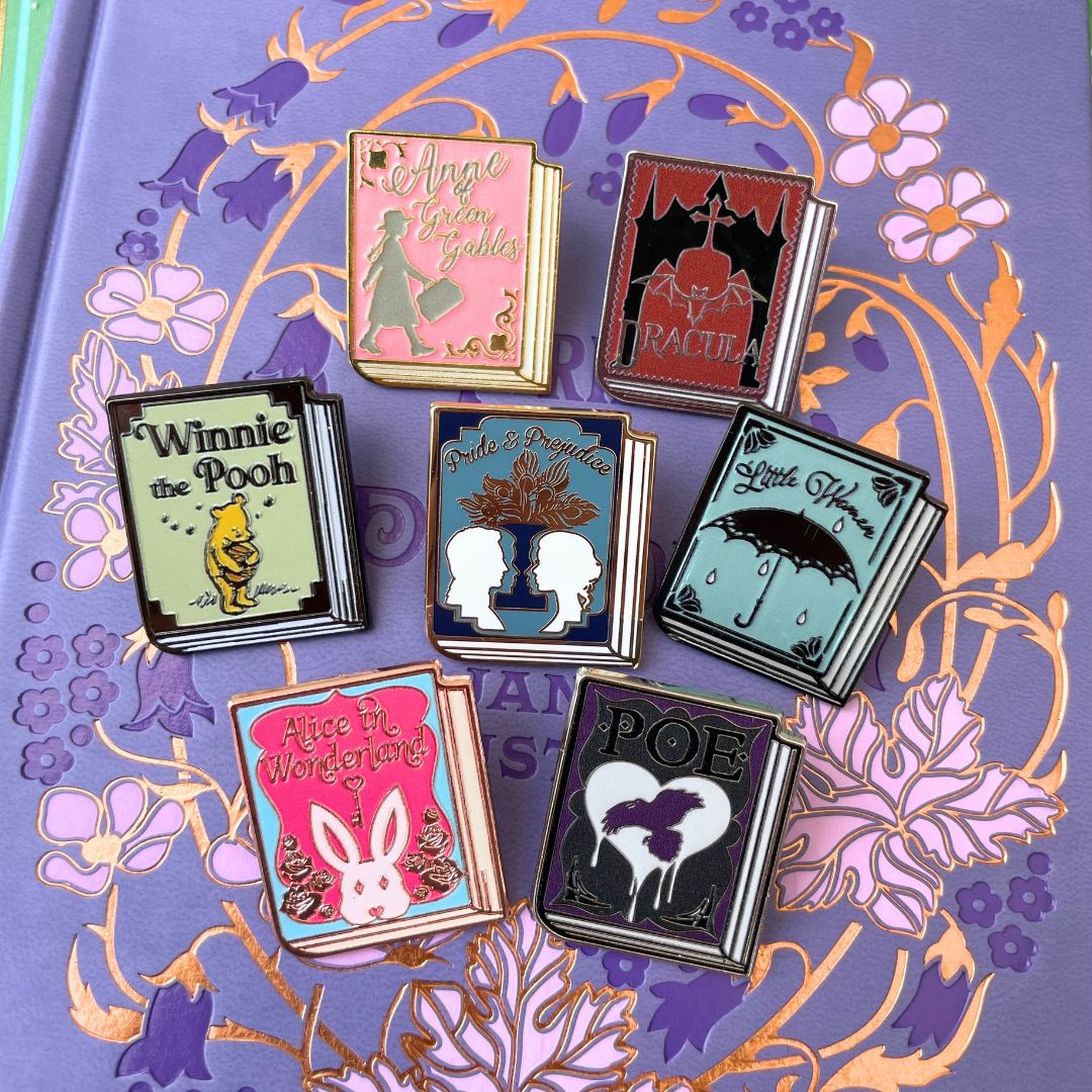 Books Enamel Pin Set
