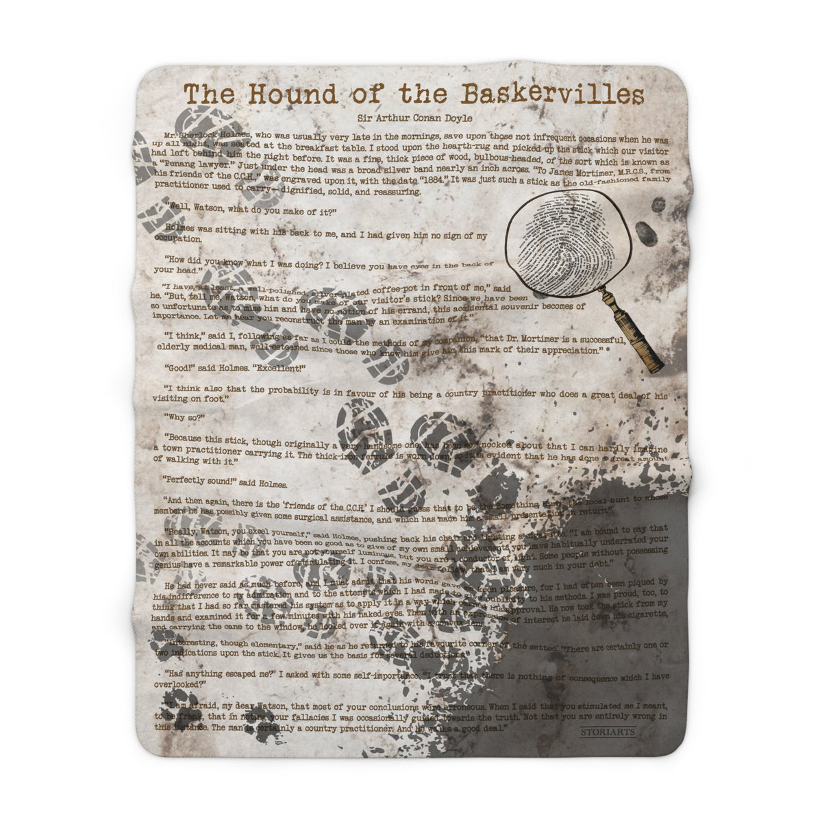 Sherlock Holmes Sherpa Fleece Book Blanket