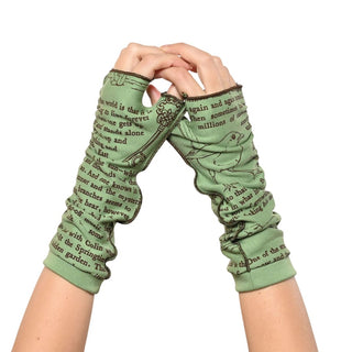 The Secret Garden Writing Gloves - Green / Brown / OSFM