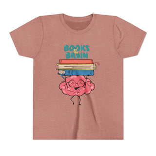 Books on the Brain Kid's Tee - S / Heather Mauve
