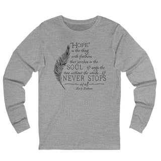 Emily Dickinson Long Sleeve Unisex Tee - S / Heather Grey
