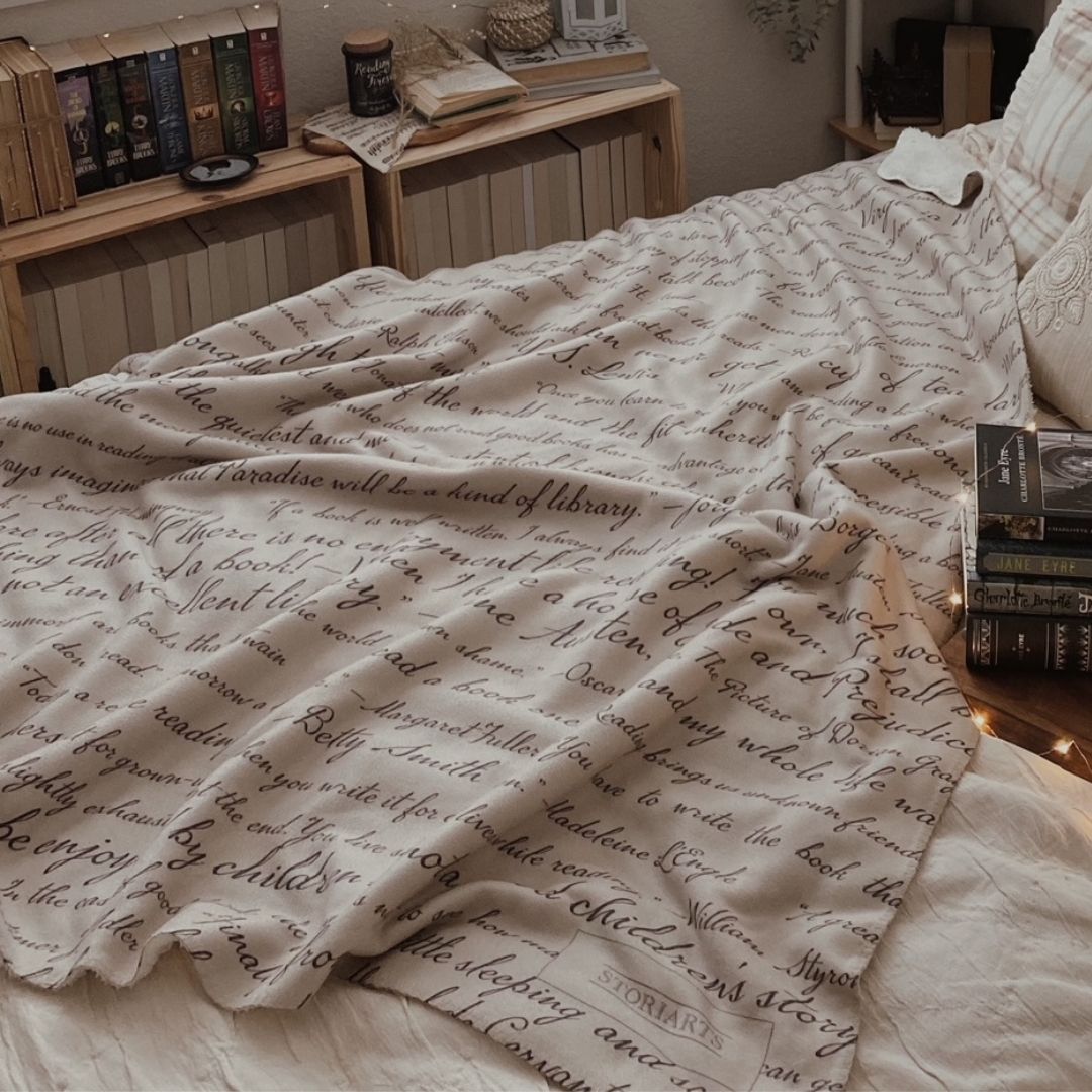 Commit to Lit Sherpa Fleece Book Blanket