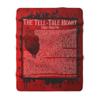 The Tell-Tale Heart Sherpa Fleece Book Blanket - 50" × 60" / Red