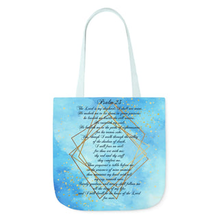 Psalm 23 Tote Bag - 16" × 16'' / Blue