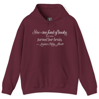 Louisa May Alcott Quote Hoodie - Maroon / S