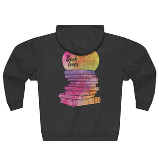 Book Lover Full Zip Hoodie - Charcoal Heather Grey / S