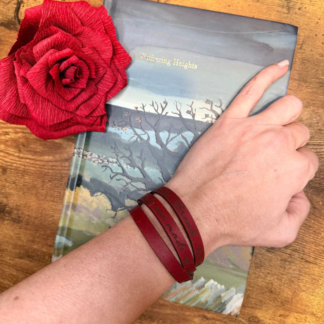 Wuthering Heights Leather Quote Bracelet