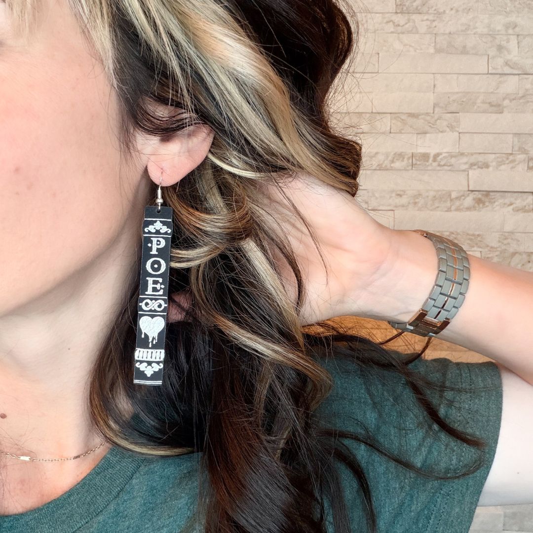 Edgar Allan Poe Leatherette Earrings