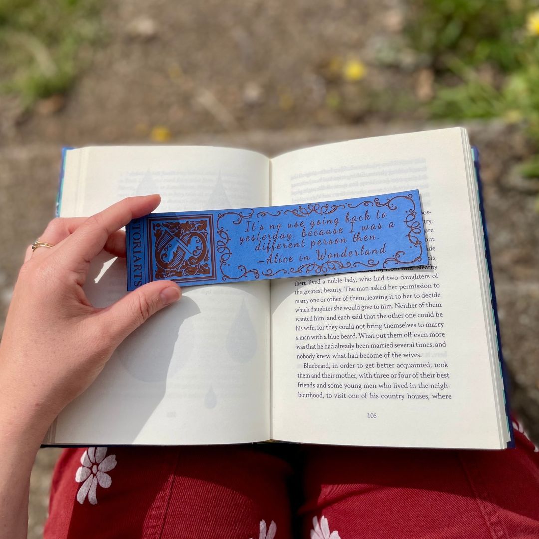 Alice in Wonderland Leather Quote Bookmark
