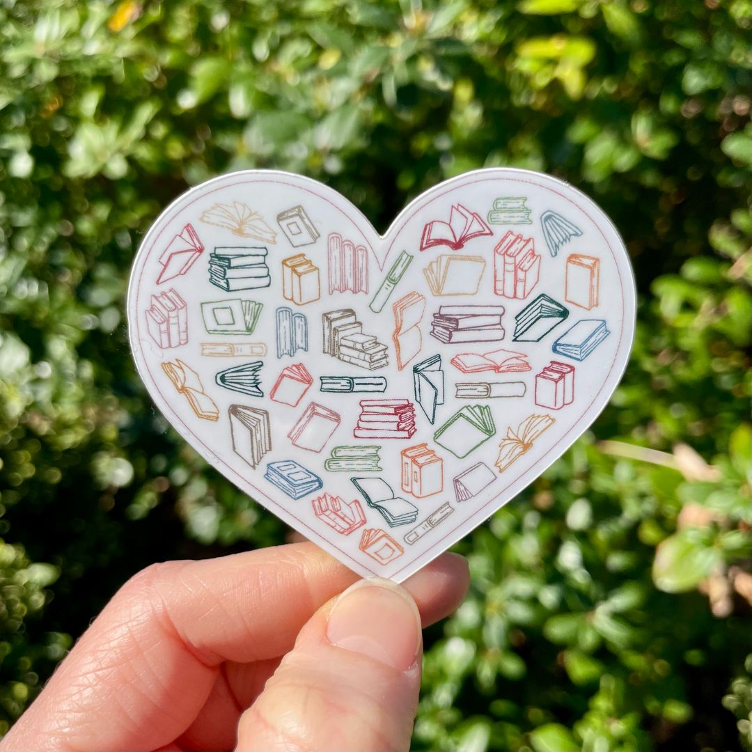 Book Heart Sticker